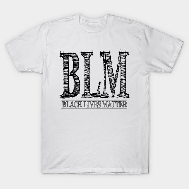 Black Lives Matter Black T-Shirt by richardsimpsonart